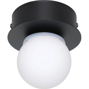 EGLO Mosiano Plafondlamp - Wandlamp - Badkamer - LED - Ø 11 cm - Zwart/Wit
