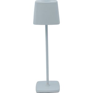 Luxus Tafellamp Touch Deluxe - Aimée - Wit - H37 x Ø10 - Tafellamp - Terraslamp - Bureaulamp - LED - Oplaadbaar - Dimbaar - Draadloos - Industrieel en modern - Op batterijen - Nachtlamp voor de slaapkamer - Tafellamp voor binnen en buiten