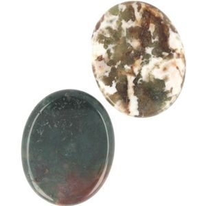 Massagestenen - Agaat Mos - India - 4 tot 5 cm