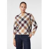 COMMA - Trui - Crème - Geruit - Lange Mouw