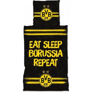 Dekbed Borussia Dortmund 'Eat sleap Borussia repeat' 135 x 200 cm