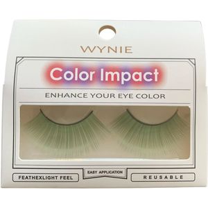 Wynie - Nep Wimpers - Valse Wimpers - Fake Lashes - Groen - 2,3 cm. lang - Zonder lijm - 1 Paar - UA153420
