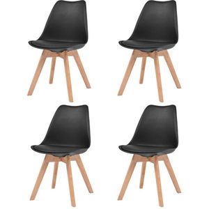 Medina Eetkamerstoelen 4 st kunstleer zwart