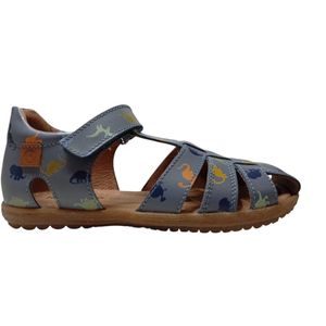 Naturino - See - Mt 26 - velcro lederen gesloten sandalen - blauw - dinosaurus