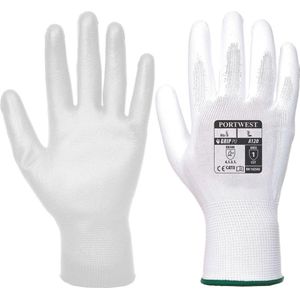 Palm handschoen PU Wit - Maat L (5 paar)