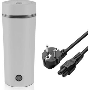 DailySupplies® Mini Waterkoker - Reiswaterkoker - Draagbare Waterkoker - Camping - Wit met Grijs