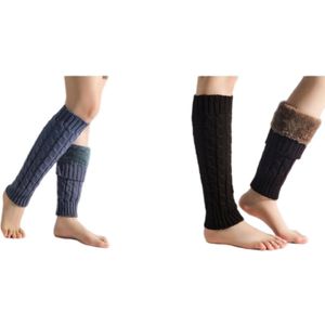 Herfst/Winter gebreide beenwarmers - 40*10cm - 2 paar - Herfst/Winter warme gebreide beenwarmers - Gebreide laarzen & sokken - Herfst/Winter warme sokken - Gebreide voetwarmers - Kabelgebreide slouch sokken - Voetwarmers