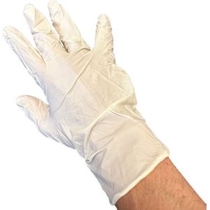 Latex wegwerphandschoenen poedervrij xl wit/beige
