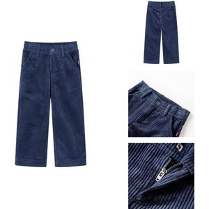 vidaXL Kinderbroek - Kinderbroeken - Kinderkleding - Kinderkled - Kinderbroek 116 ribfluweel marineblauw