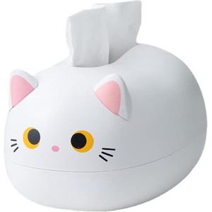 Zakdoekdoos met schattig kat ontwerp - 22 x 16 x 13 cm - voor badkamer, woonkamer, slaapkamer, auto en kantoor