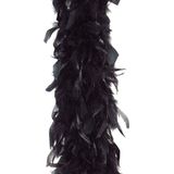 Faram Party - Veren Boa - Carnaval verkleed accessoire - zwart - 180 cm - 50 gram
