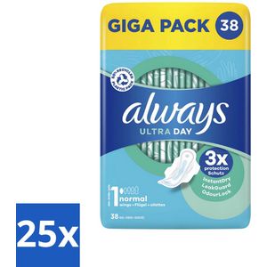 Always Ultra Day - Maandverband - Maat 1 - Normal - Giga Pack - 38 Pads - Bulkverpakking - 25 stuks