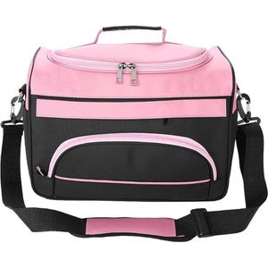 Make-uptas, kappersbenodigdheden met grote capaciteit, draagtas voor salongereedschap, opbergtas voor reizen (kleur: roze)