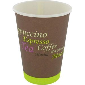 2500x Koffiebeker, Karton en coating, 180ml, bruin