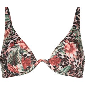 Hunkemöller Dames Badmode Niet-voorgevormde beugel bikinitop Animalia Rose - Bruin - maat B75