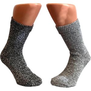 6 Paar Noorwegen Wollen Sokken - Zwart - Maat 39-42