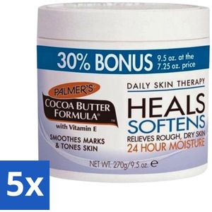 5 x Palmers - Huidverzorging - Cocoa Butter Formula - Verzachtend - Cream Jar - 270 g - Littekens - Rimpels - Aftersun - Gezonde Huid - Zachte Huid