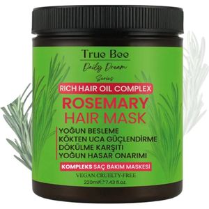 True Bee Daily Dream Series - Intensief Voedend & Versterkend Haarmasker voor Droog, Beschadigd of Dunner Wordend Haar, Voorkomt Haaruitval & Haarbreuk, Glanzend, Zijdezacht & Gezond Haar, Vegan & UV Bescherming - 220ml