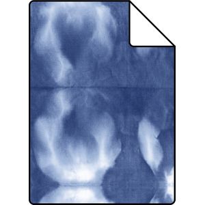 Proefstaal ESTAhome behang tie-dye shibori motief jeans indigoblauw - 26,5 x 21 cm - 148685-S