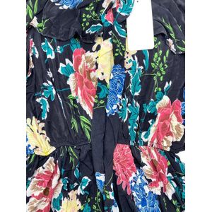 Dames Korte Jurk - Mouwloos - Bloemenprint - Zwart - Diverse Kleuren - One Size S-XXL