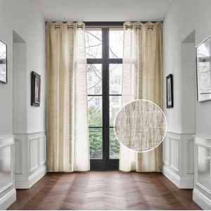 HOOMstyle Kant en Klaar Gordijn - Inbetween - Lichtdoorlatend - Met Ringen - 140x270cm - Beige