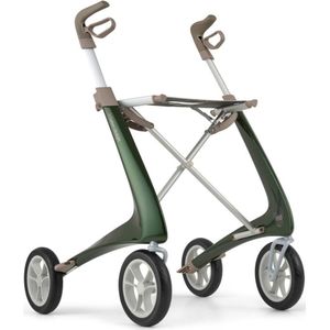 Rollator Acre Carbon Ultralight M, donkergroen, met kleine organizer bag