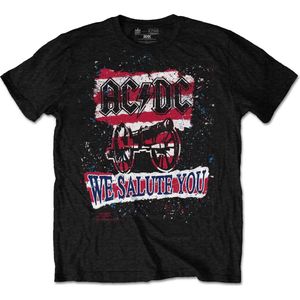 AC/DC - We Salute You Stripe Heren T-shirt - XL - Zwart