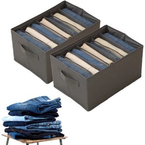 Luxe kleding broeken organizer set van 2 - Jeans lade organizer opbergbox kast kledingkast- Broekhanger ruimtebesparende kledinghangers