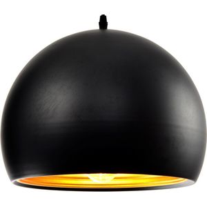 Moderne ronde hanglamp zwart met goud 35cm “ Goldy