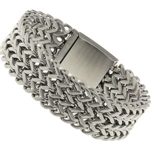 Bukovsky - Geborstelde Stalen Heren Armband - ""Excellent Small"" - 23 cm - Extra Lang - Gematteerd - Rvs - 316L Stainless Steel