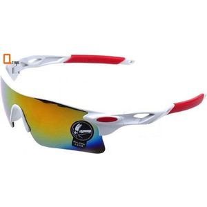 Snelle Planga - Outdoor Fietsbril - Sportbril - Uniseks - Sport zonnebril - Zonnebril  - Beschermend en comfortabel – Wit