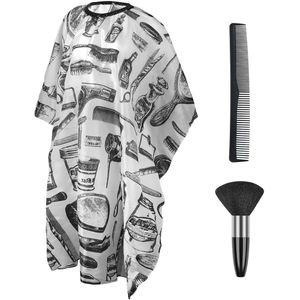 Ibenzoa® Kapperscape Set voor Professioneel en Thuisgebruik met Kam en Nekborstel in Wit