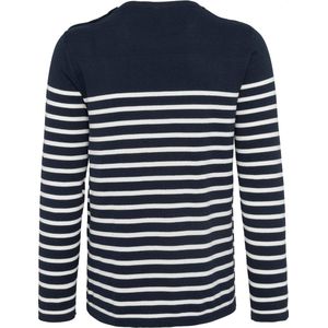 Pullover/Cardigan Heren XXL Kariban Ronde hals Lange mouw Striped Navy / Off White 100% Katoen