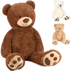 BRUBAKER - XXL Teddybeer 100 cm - Bruin - Knuffel - Pluche Knuffelbeer - Cadeau - Teddybear Groot - Knuffelbeer