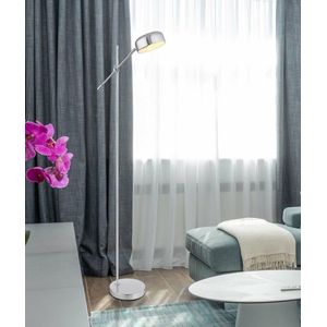 Globo  - Vloerlamp  Modern interieur - Chroom - H:139cm - E14 - Voor Binnen - Metaal - Vloerlampen  - Staande lamp - Staande lampen - Woonkamer - Slaapkamer