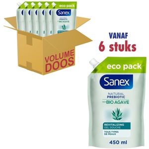 Sanex - Natural Prebiotic Revitalizing - Douchegel Navulling - 6 x 450ml