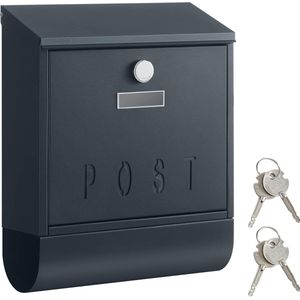Letterbox wall with copper cylinder lock and swivel cover - anthracite GMB021G01