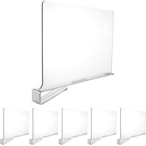 6 stuks transparante plankverdelers - multifunctionele scheidingswanden voor kasten - kledingkast, keuken, boekenkast Kledingkast