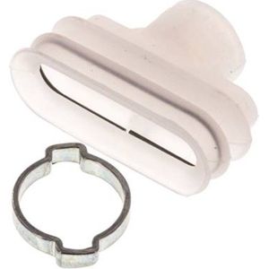 75x25mm Ovaal balg siliconen Helder Vacuümzuignap Slag 10.5mm Oorklem - SCL-OB-75-10P5-SI