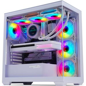PC-behuizing Gamer met RGB-verlichting en 6 Ventilatoren - Geschikt voor ATX/mATX/mITX