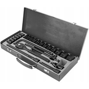 Dopsleutelset 1/2"" 24-delig 8-32mm in metalen koffer