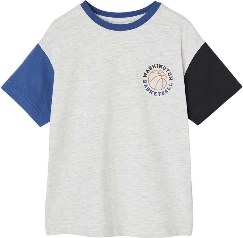 Vertbaudet - T-shirt - Contrasterende Korte Mouwen - Jongens