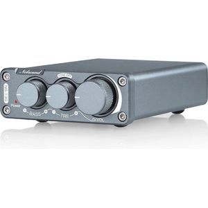 Mini 2-kanaals Hi-Fi Versterker met 100W per Kanaal, Digitale Powerversterker met Treble en Bass Control voor Thuisgebruik