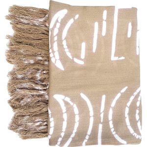 Sarong Moon - Handgemaakte Pareo Omslagdoek Omslagrok Strandlaken Bikini Cover Up Dames Heren - Beige