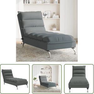 The Living Store Chaise Longue Massage Stoel - 133.5 x 56 x 74 cm - 4-punts trillingsmassage