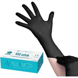 DermaSyis zwarte nitril handschoenen maat M