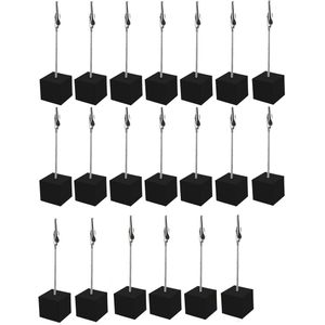 Fotohouders clip - 20 stuks - Memo-cliphouder - Standaard - Fotohouder met klemmen - Memohouders - Notitiehouder - Houten kaarthouder - Tafelkaarthouder - Naambordje - voor kantoor, bruiloft, feest, huisdecoratie - Zwart