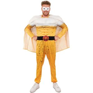 PartyXplosion - Boeren Tirol & Oktoberfest Kostuum - Bier Voor Superhelden - Man - Carnaval kostuum heren - geel,wit / beige - XL / XXL - Bierfeest - Verkleedkleding