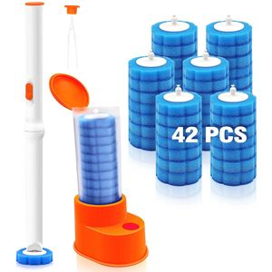 Azomor® Wegwerp toiletborstel met sponskop en pincet voor grondige reiniging