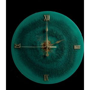 Turquoise Deluxe Wandklok quartz stil uurwerk 30 cm